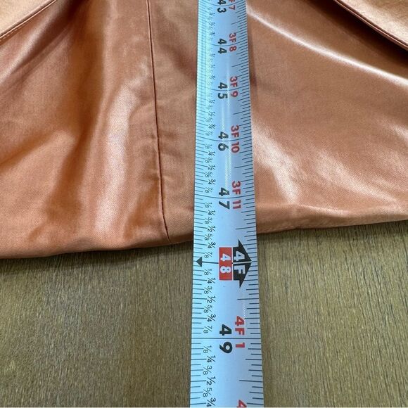 Ulla Johnson Metalic Satin Midi Dress 00 Copper Tulip Hem Off Shoulder New Money - Picture 8 of 16